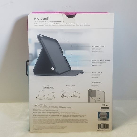 NWT Speck Stylefolio IPad 2019-2020 Fushia Pink Microban Case - Picture 4 of 16